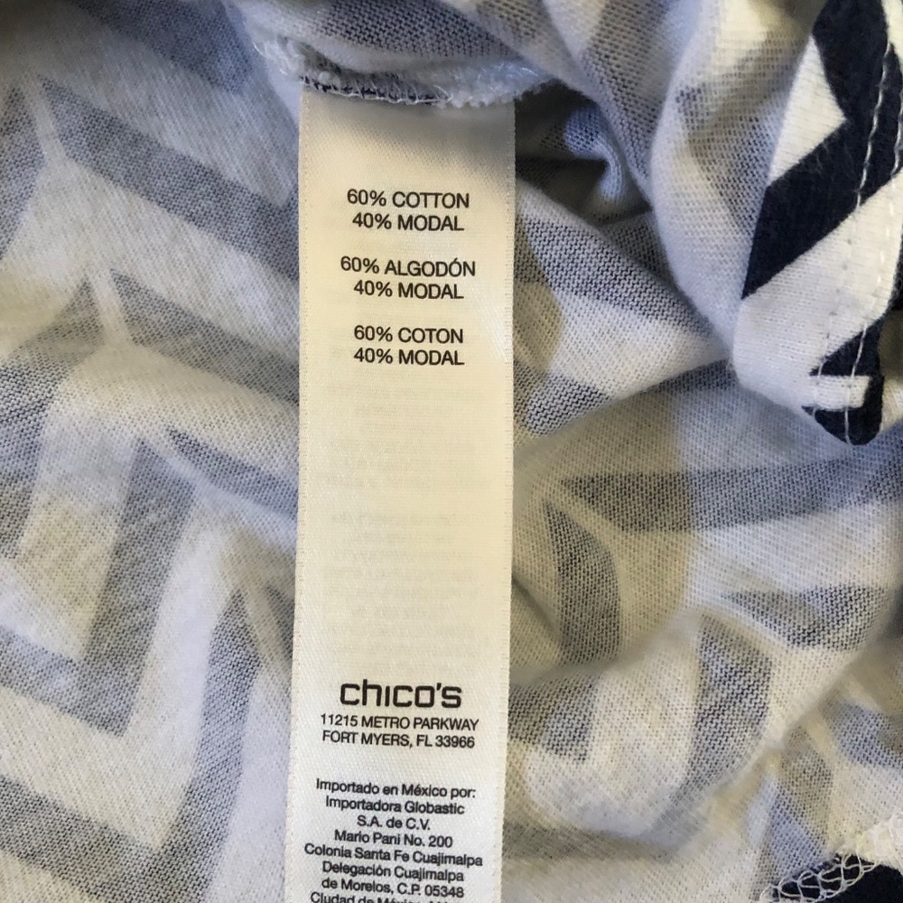 Womens' Top by Chicos, 3 (XL) , EUC, Chevron print - Picture 7 of 8